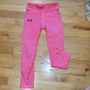 Girl's Under Armour pink and white leggings